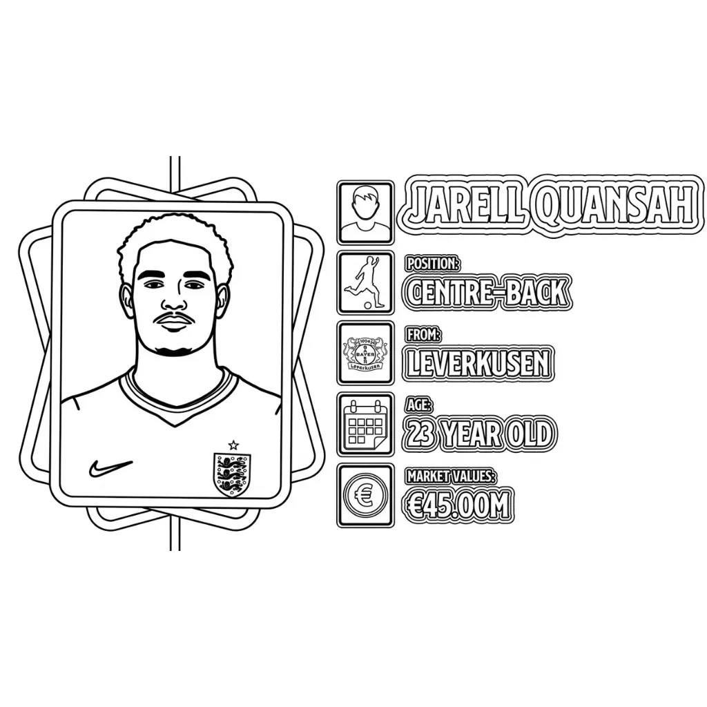 Selección De Fútbol De Inglaterra – Copa Mundial 2026 13 para colorear para niño de 5 años