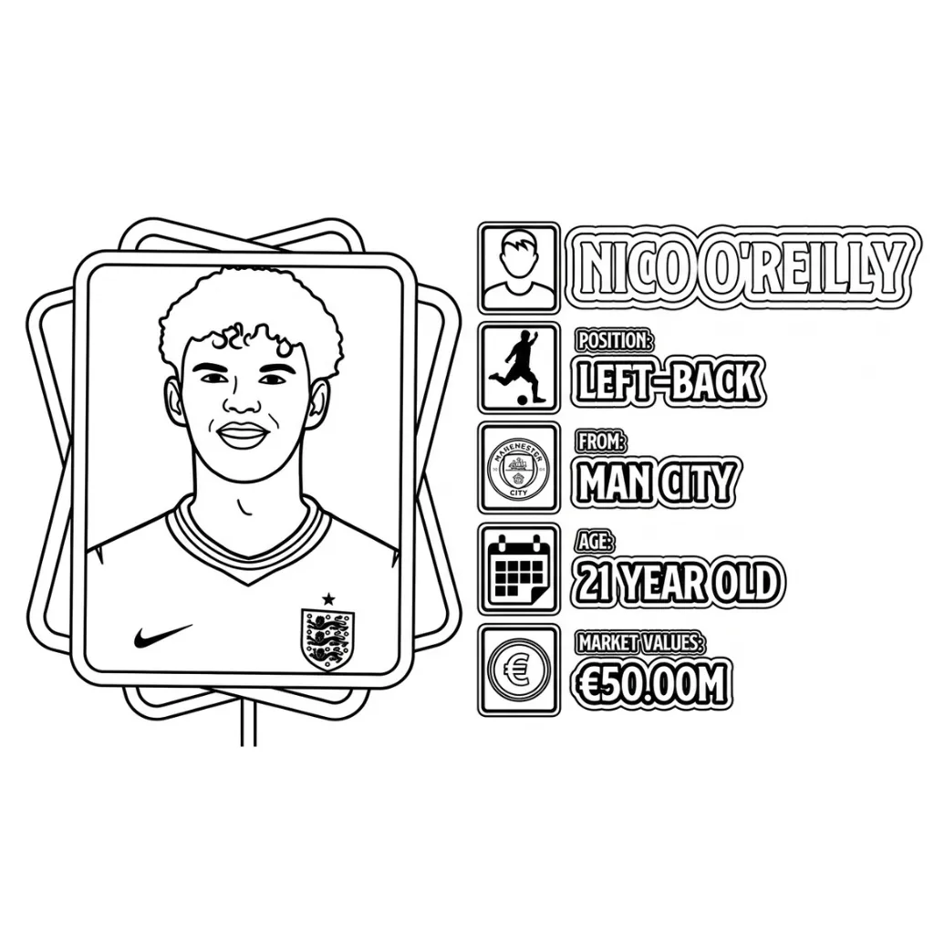 Selección De Fútbol De Inglaterra – Copa Mundial 2026 17 para colorear para niño de para imprimir
