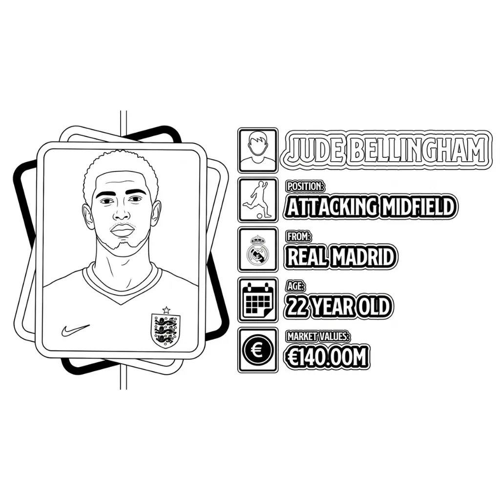 Selección De Fútbol De Inglaterra – Copa Mundial 2026 25 para colorear para niños para imprimir gratis