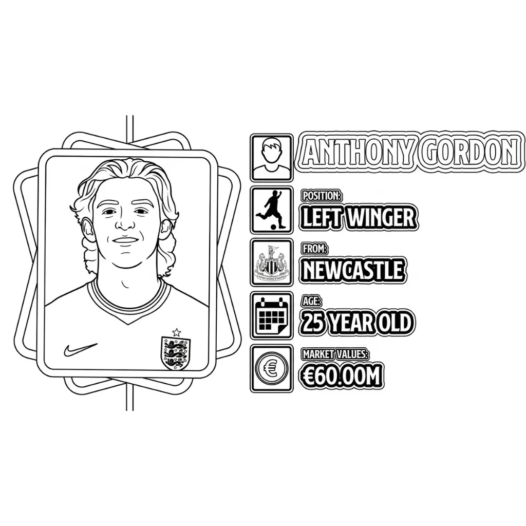 Selección De Fútbol De Inglaterra – Copa Mundial 2026 27 para colorear para niño de 2 años