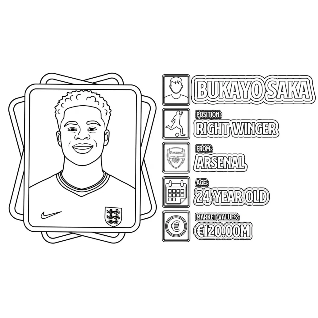 Selección De Fútbol De Inglaterra – Copa Mundial 2026 29 para colorear para imprimir gratis