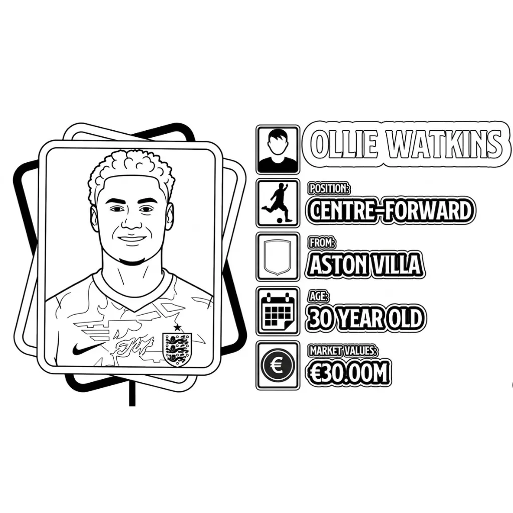 Selección De Fútbol De Inglaterra – Copa Mundial 2026 33 para colorear para imprimir a4