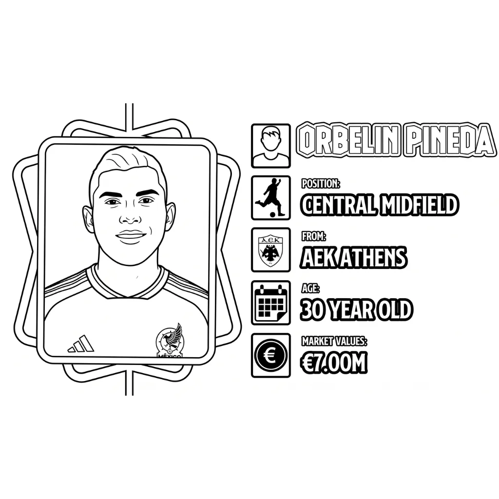 Selección De Fútbol De México – Copa Mundial 2026 11 para colorear y aprendizaje