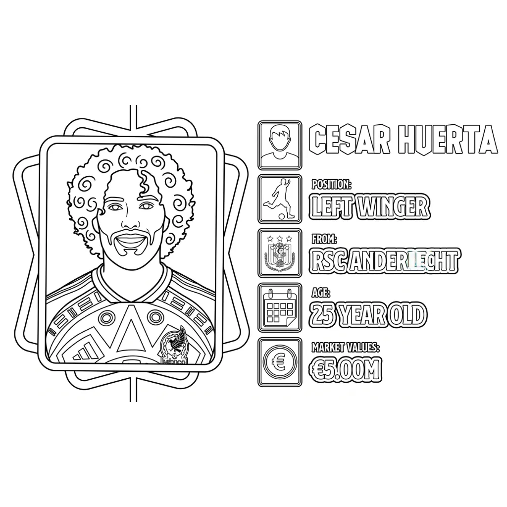 Selección De Fútbol De México – Copa Mundial 2026 13 para colorear en línea