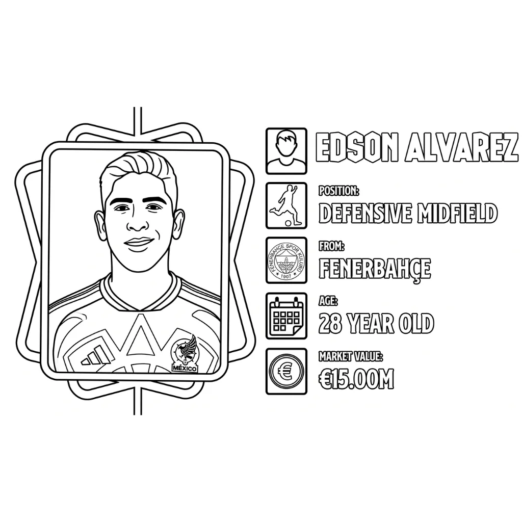 Selección De Fútbol De México – Copa Mundial 2026 18 para colorear para imprimir para niño de 3 años