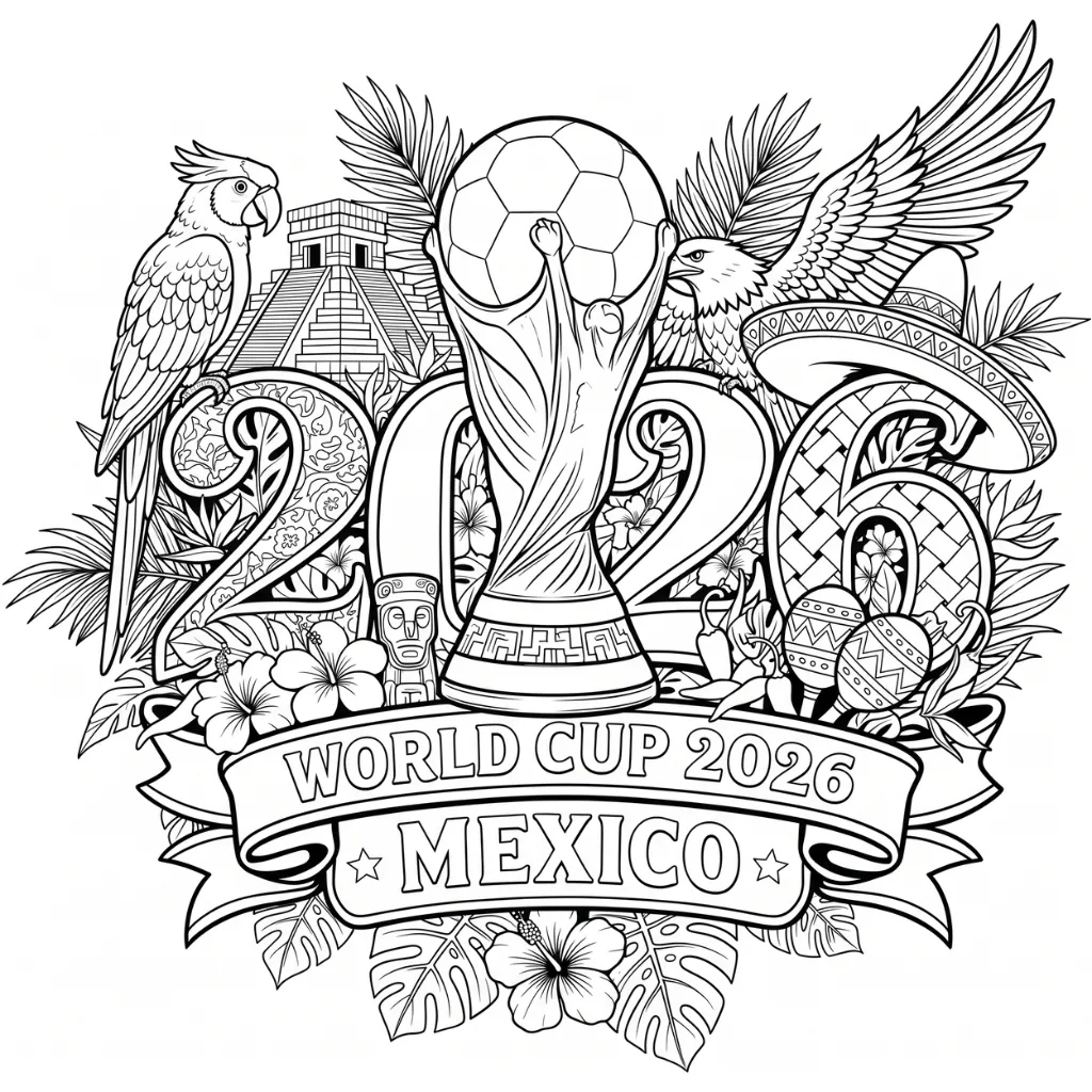 imprimir Selección De Fútbol De México – Copa Mundial 2026 20 para colorear