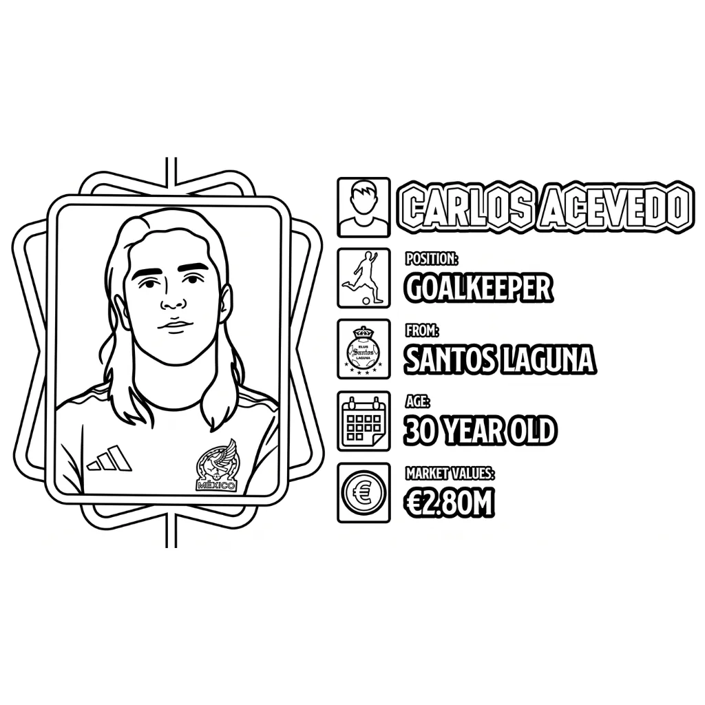 Selección De Fútbol De México – Copa Mundial 2026 9 para dibujar en línea