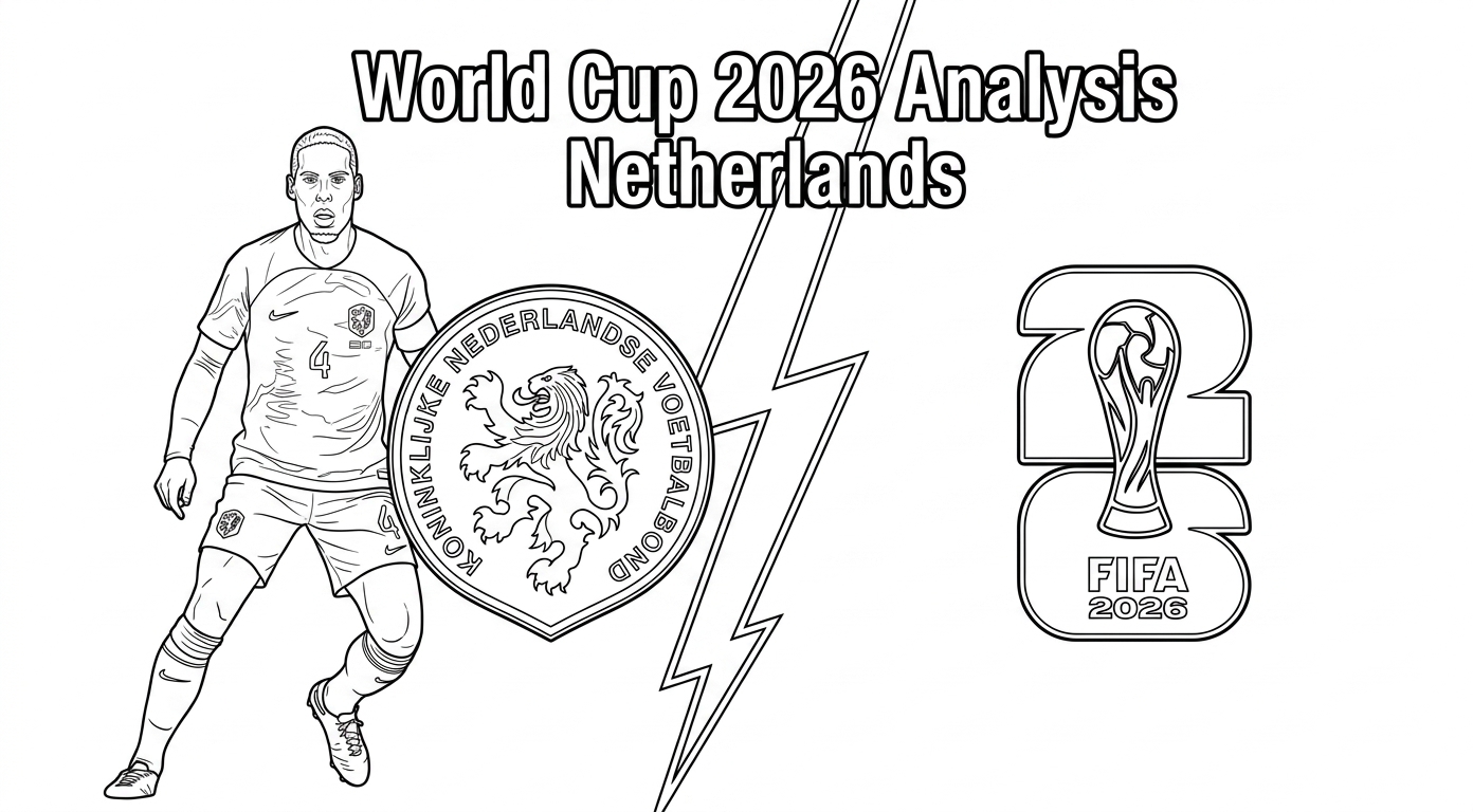 Selección De Fútbol De Países Bajos – Copa Mundial 2026 Para Colorear para dibujar en línea