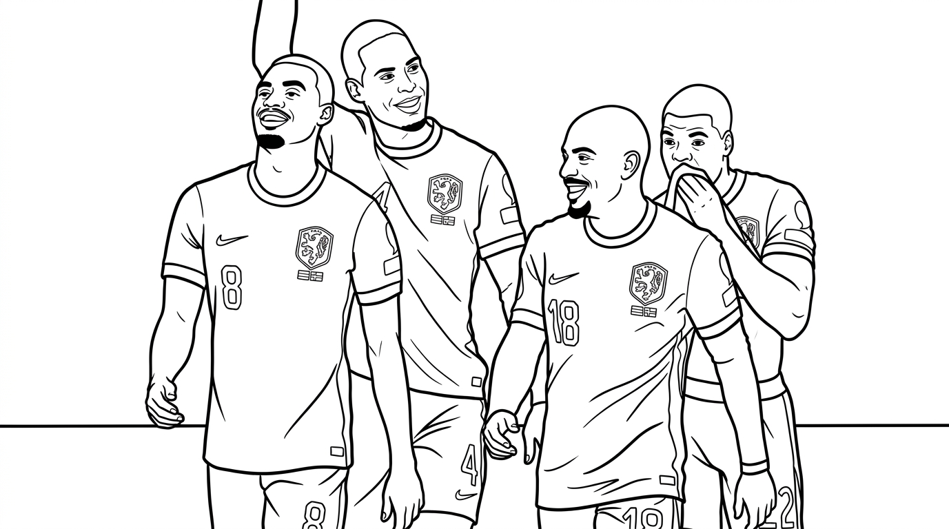 Selección De Fútbol De Países Bajos – Copa Mundial 2026 Para Colorear para colorear para imprimir gratis