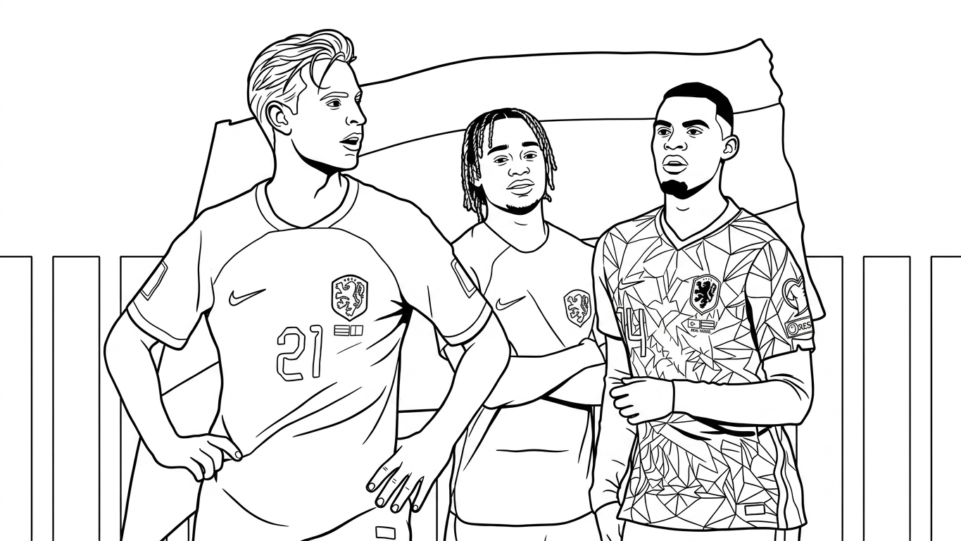 Selección De Fútbol De Países Bajos – Copa Mundial 2026 Para Colorear para colorear y dibujo para imprimir