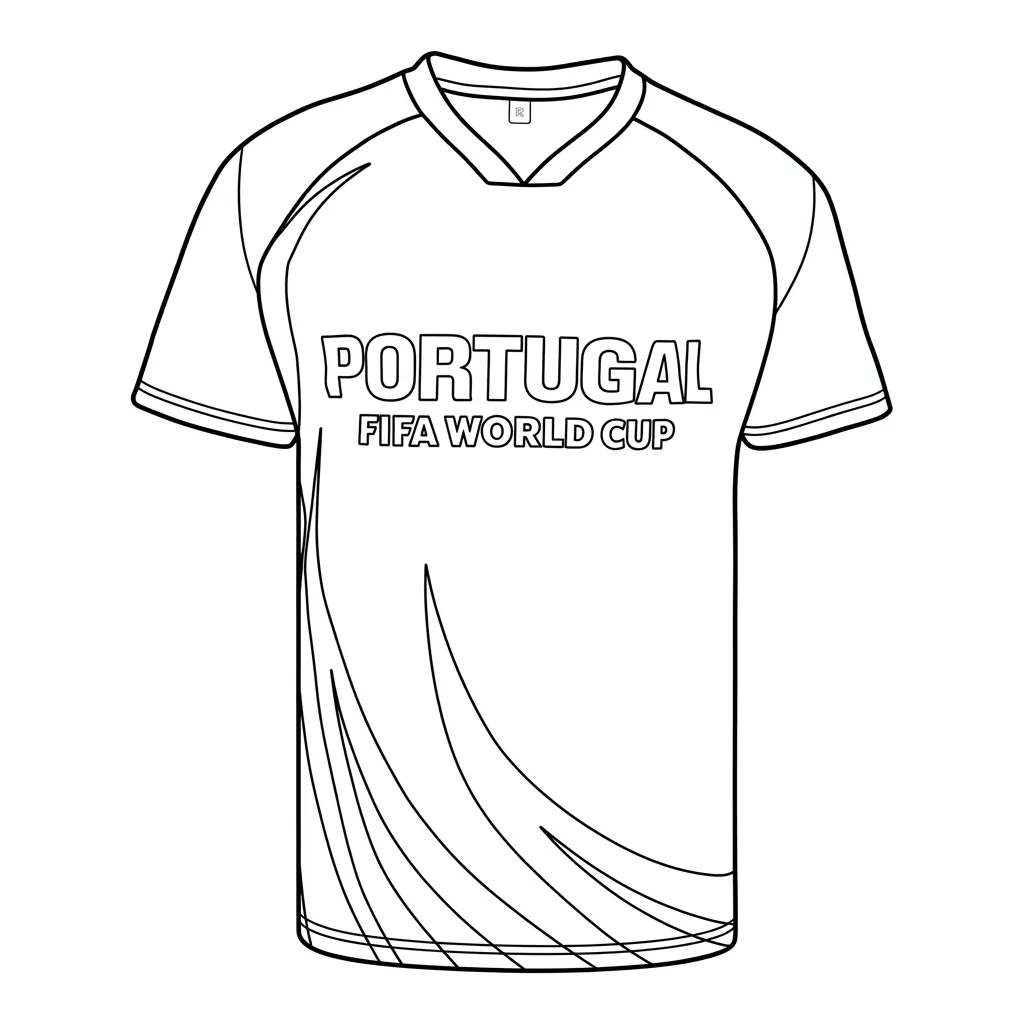 Selección De Fútbol De Portugal – Copa Mundial 2026 Para Colorear para colorear gratis para niños