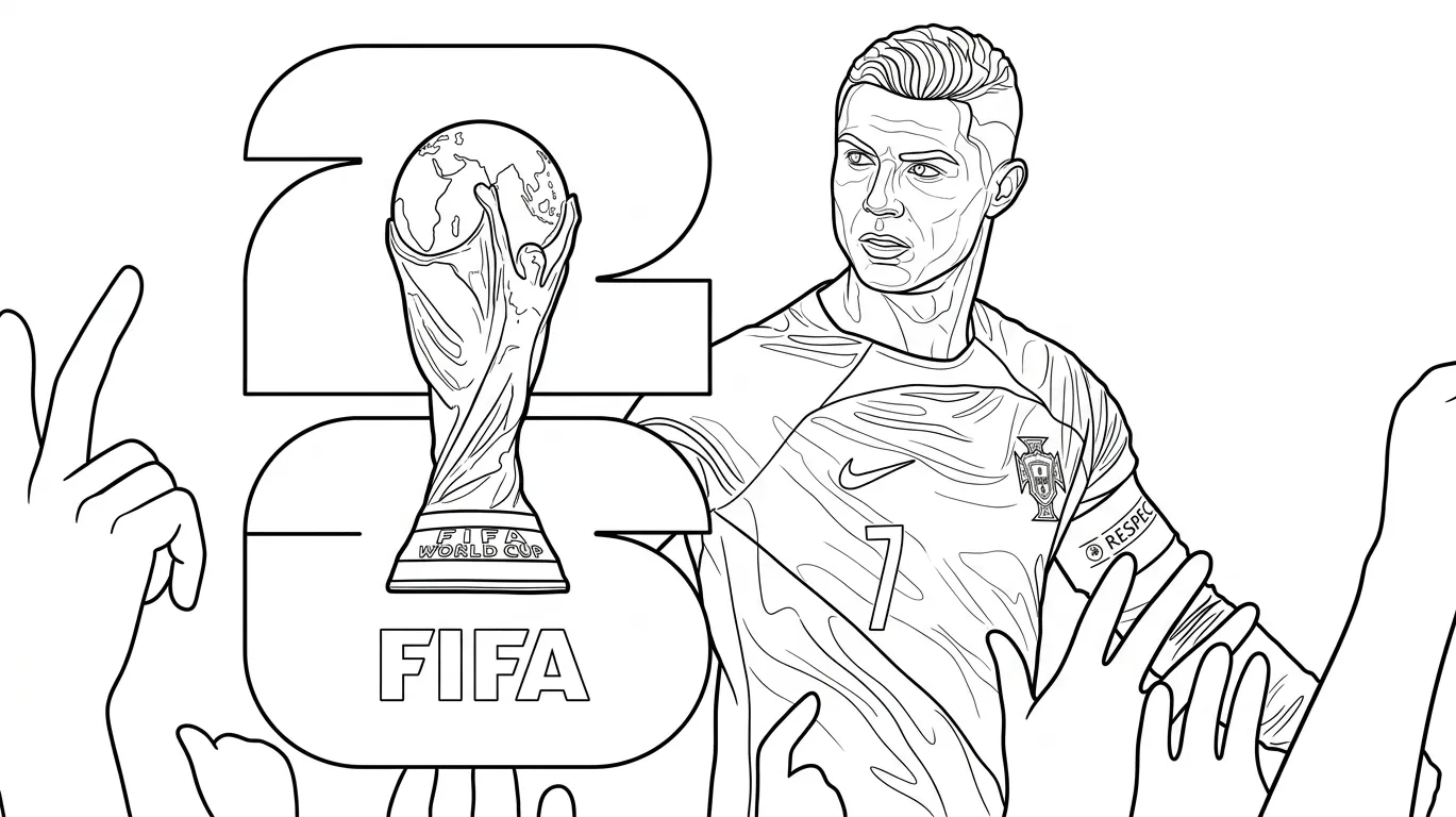 Selección De Fútbol De Portugal – Copa Mundial 2026 Para Colorear para colorear para niños