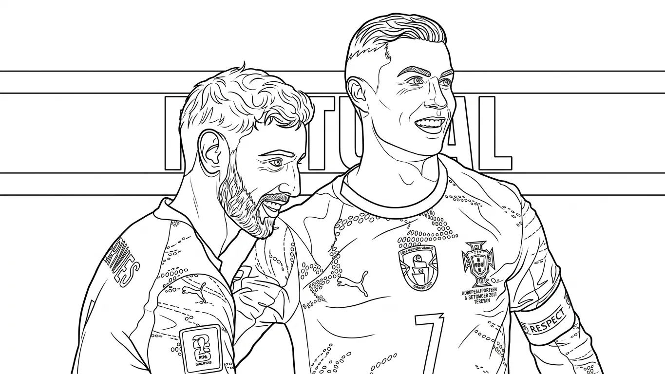 Selección De Fútbol De Portugal – Copa Mundial 2026 Para Colorear para colorear para niño de para imprimir