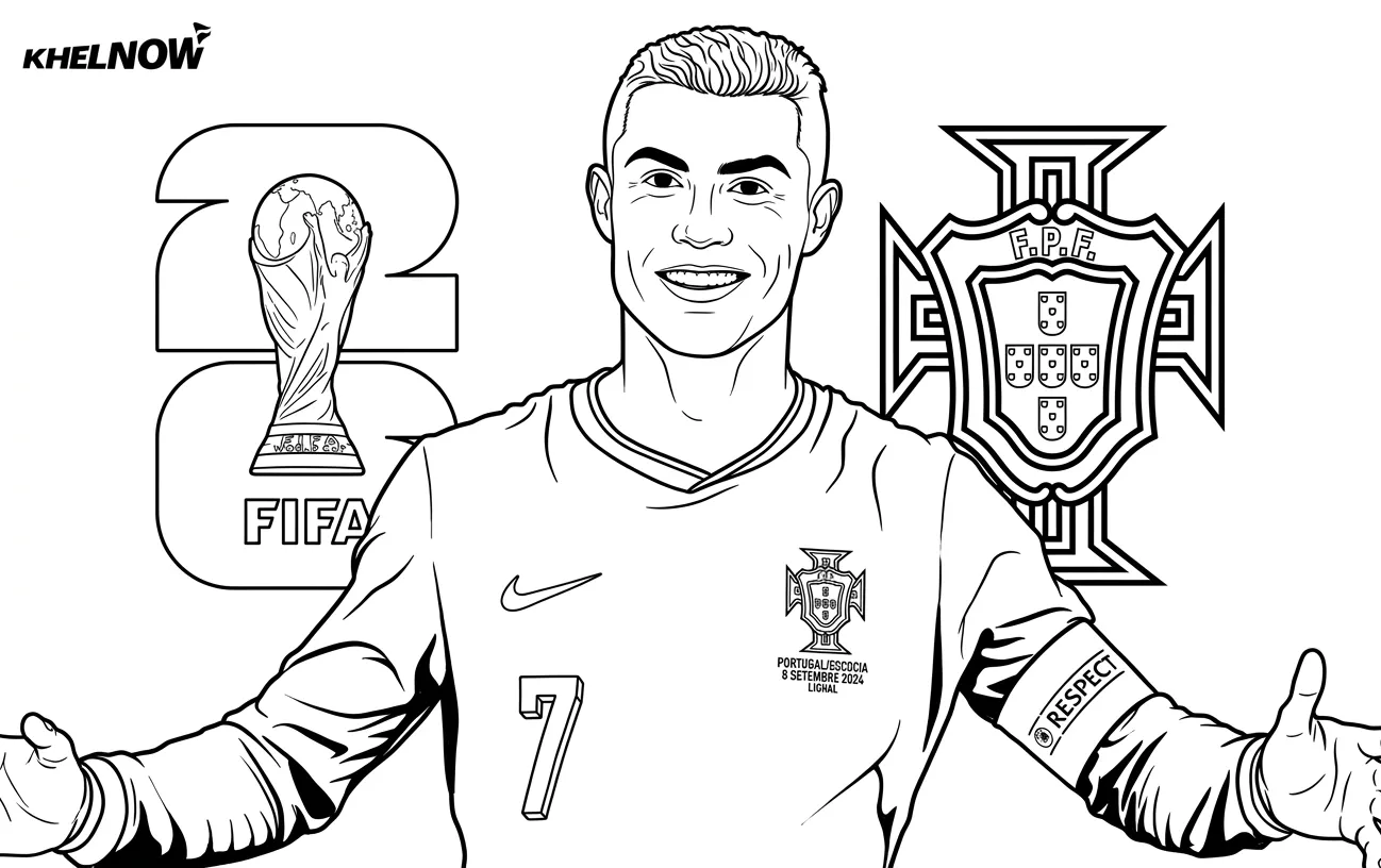 Selección De Fútbol De Portugal – Copa Mundial 2026 Para Colorear para colorear gratis para imprimir