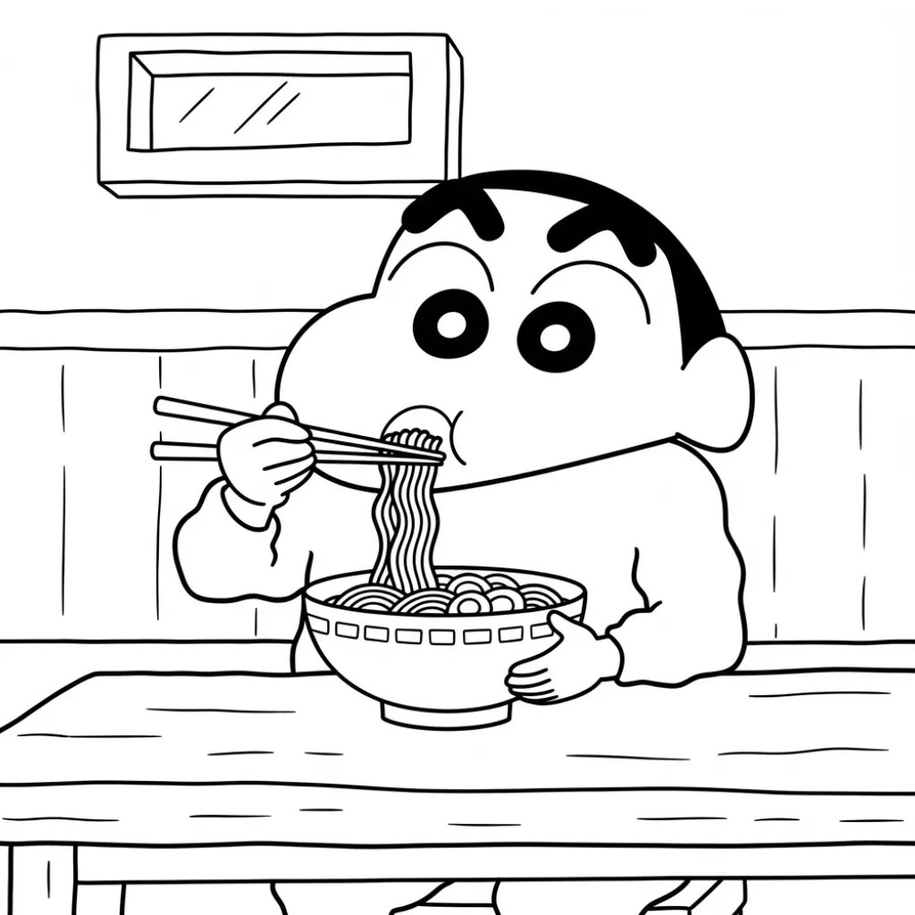Shin Chan 16 para colorear en línea para niño