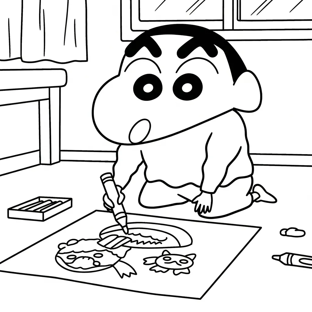Shin Chan 17 para colorear para descargar