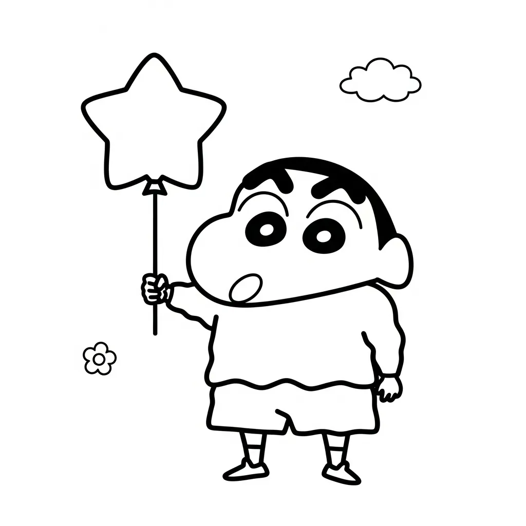 Shin Chan 23 para colorear para niño para imprimir gratis