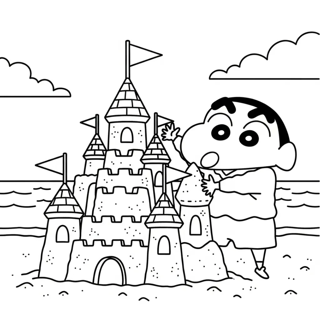 Shin Chan 29 para colorear para imprimir a4