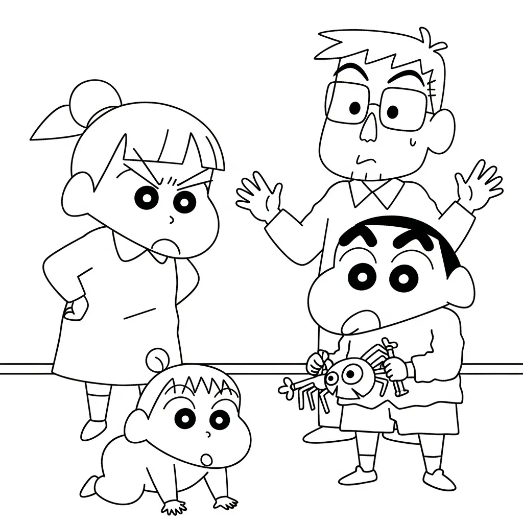 Shin Chan 30 para colorear educativo para niño