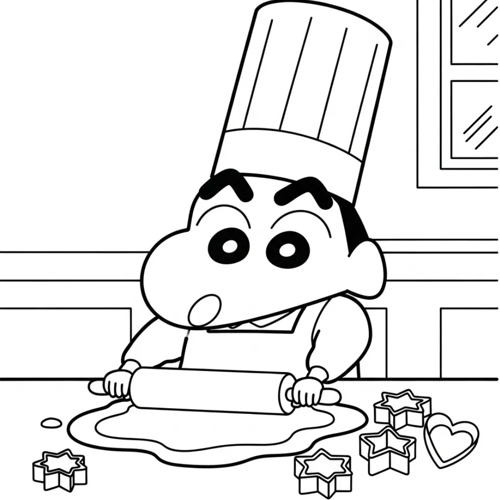 Shin Chan 32 para colorear para niño de 10 años