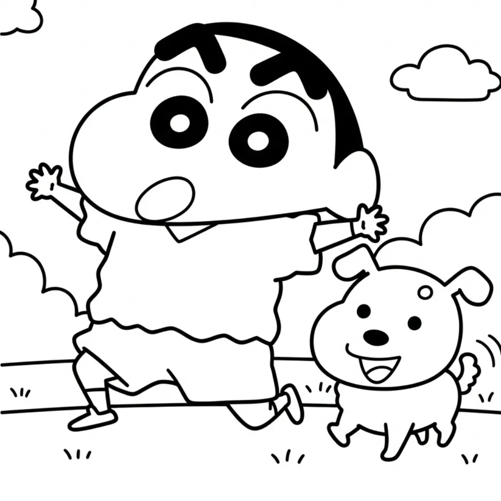 Shin Chan 33 para colorear para imprimir gratis pdf