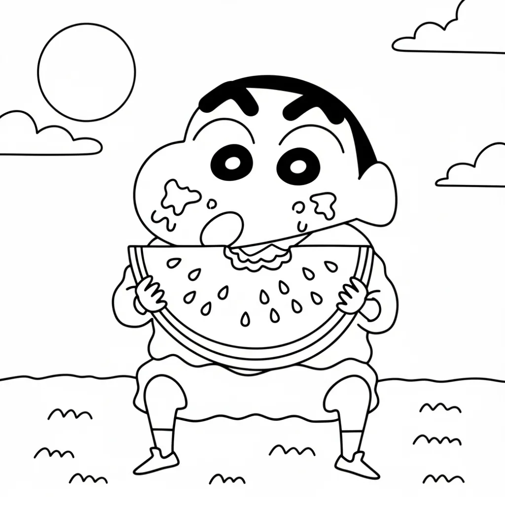 Shin Chan 34 para colorear para imprimir kawaii
