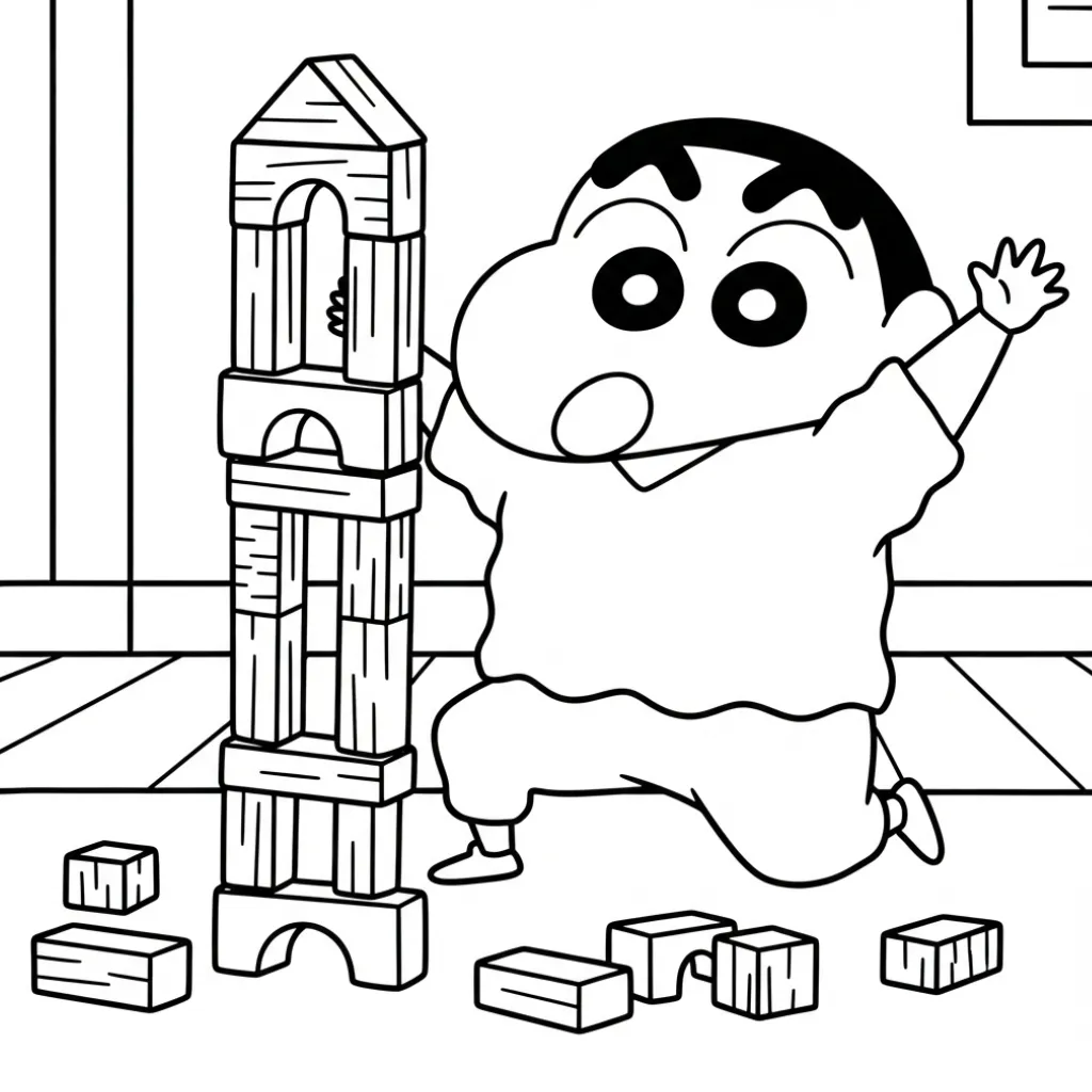Shin Chan 35 para colorear para niño gratis