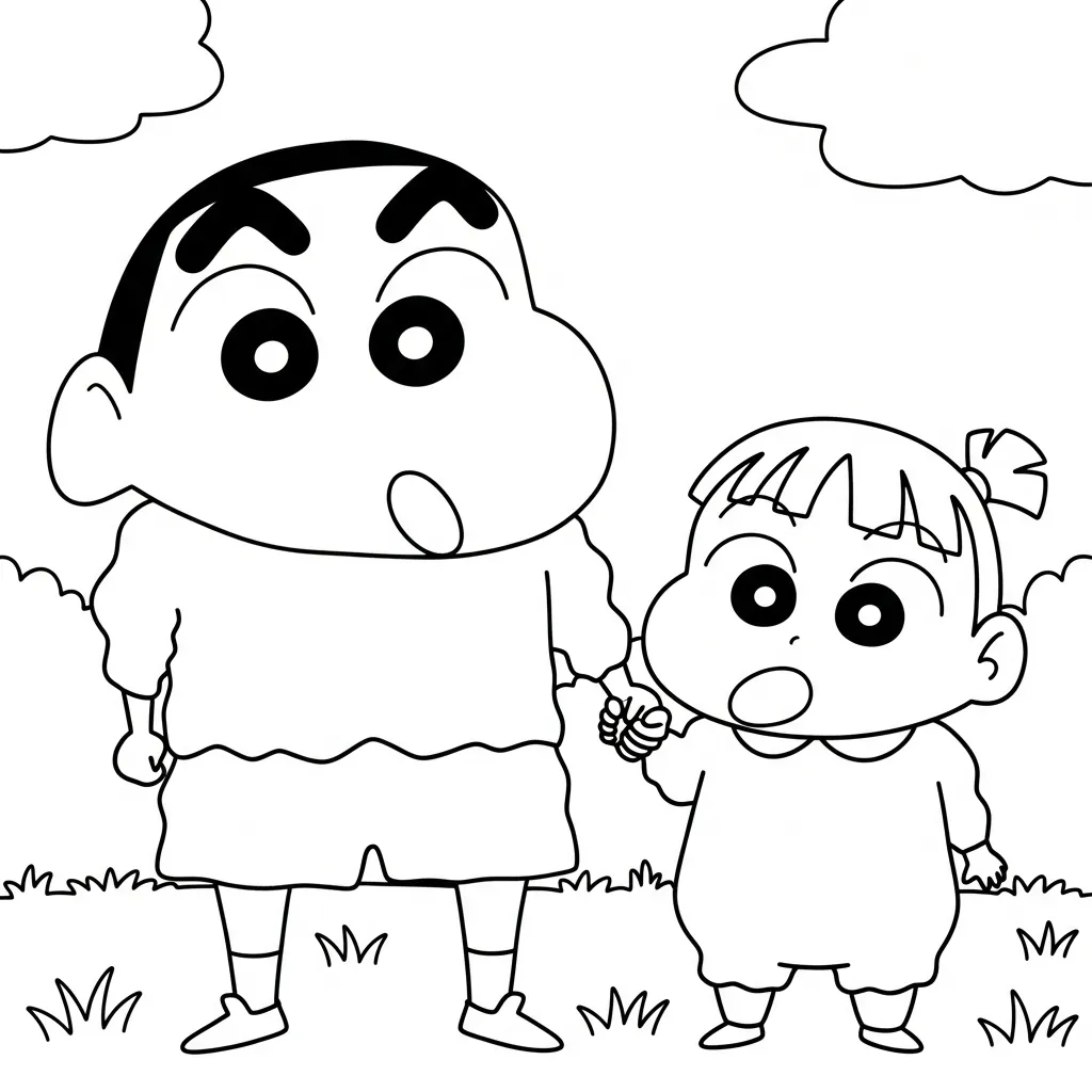 Shin Chan 38 para colorear para niño de 3 años