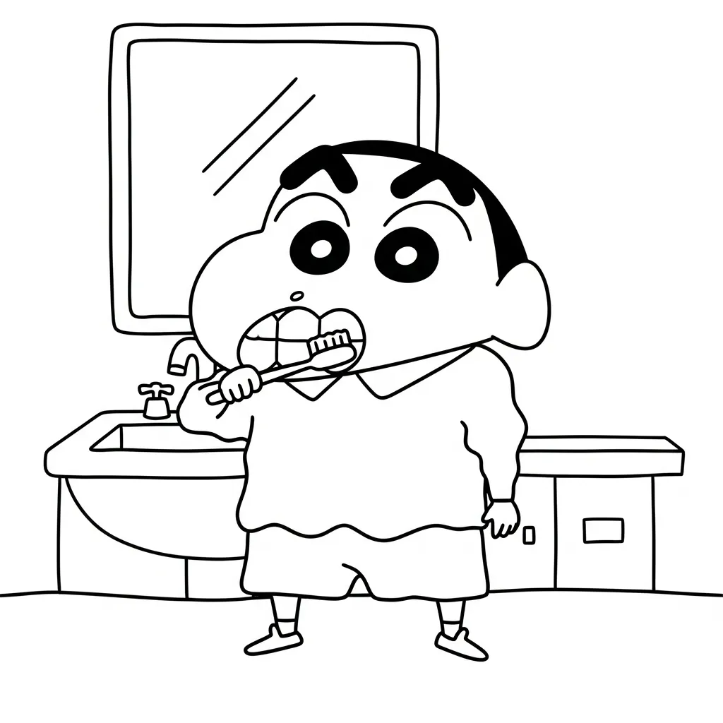 Shin Chan 40 para colorear educativo para niño