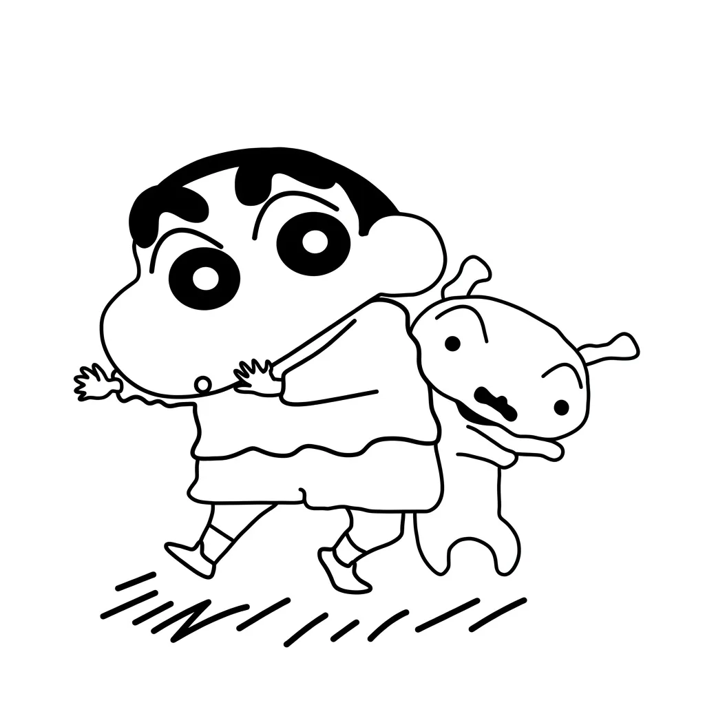 Shin Chan 41 para colorear para niño de 10 años