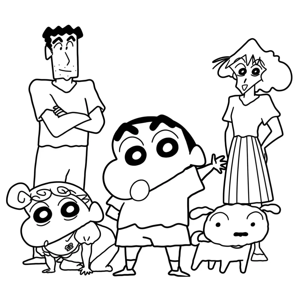 Shin Chan 5 para colorear para imprimir gratis pdf