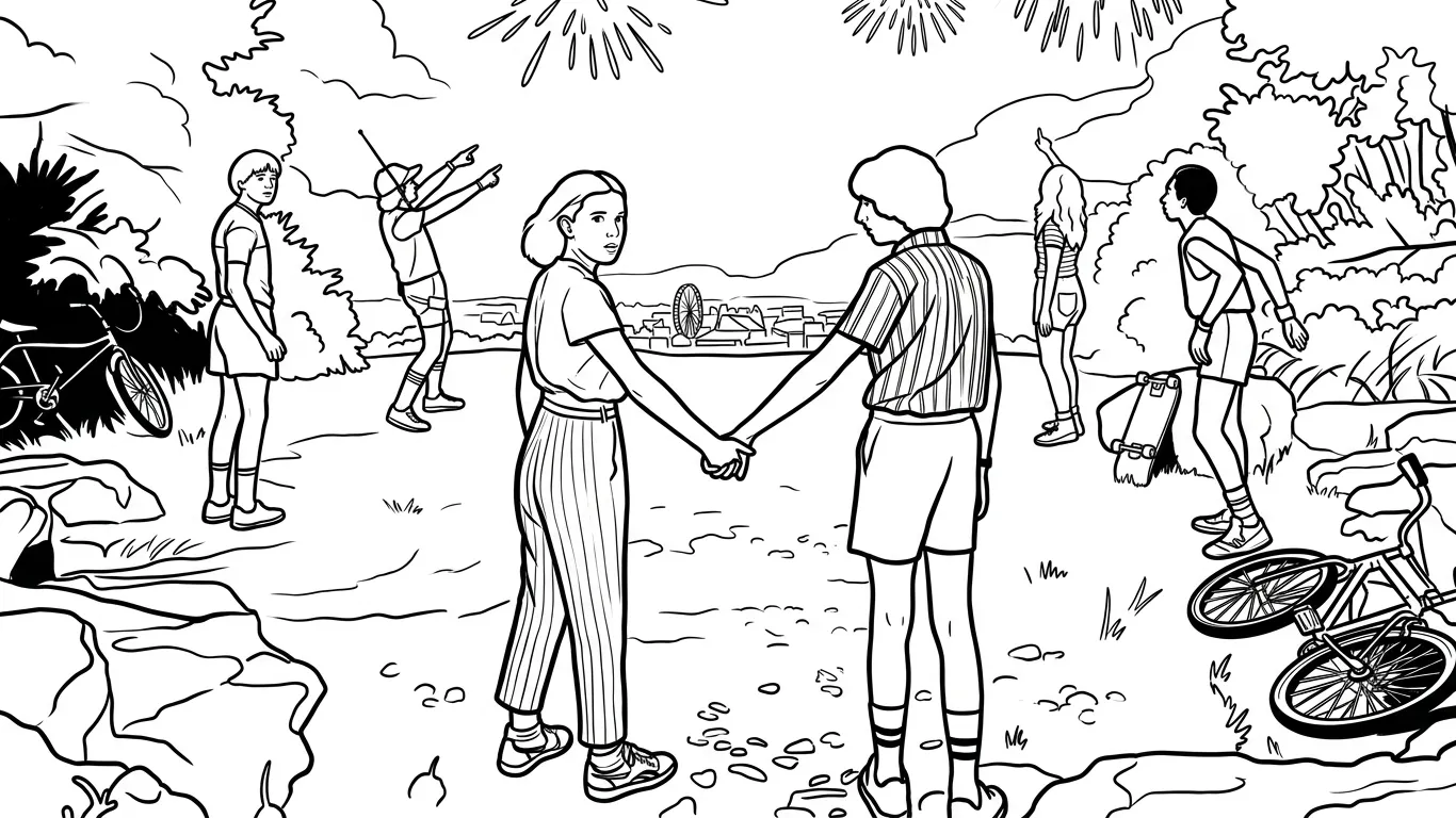 Stranger Things Desenhos para colorir para crianças baixarem 1