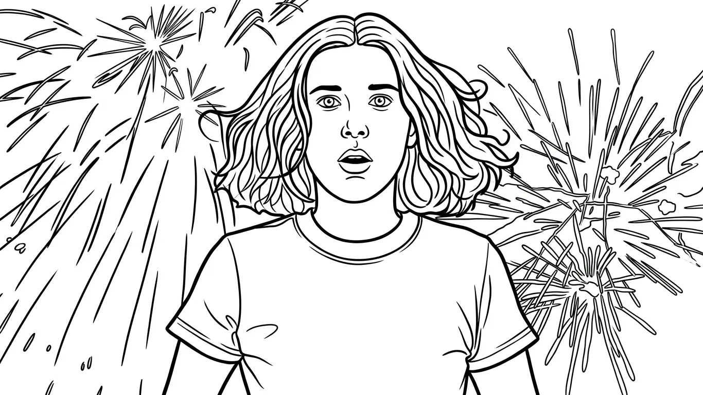 Stranger Things Desenho para colorir para imprimir para uma criança de 6 anos 1
