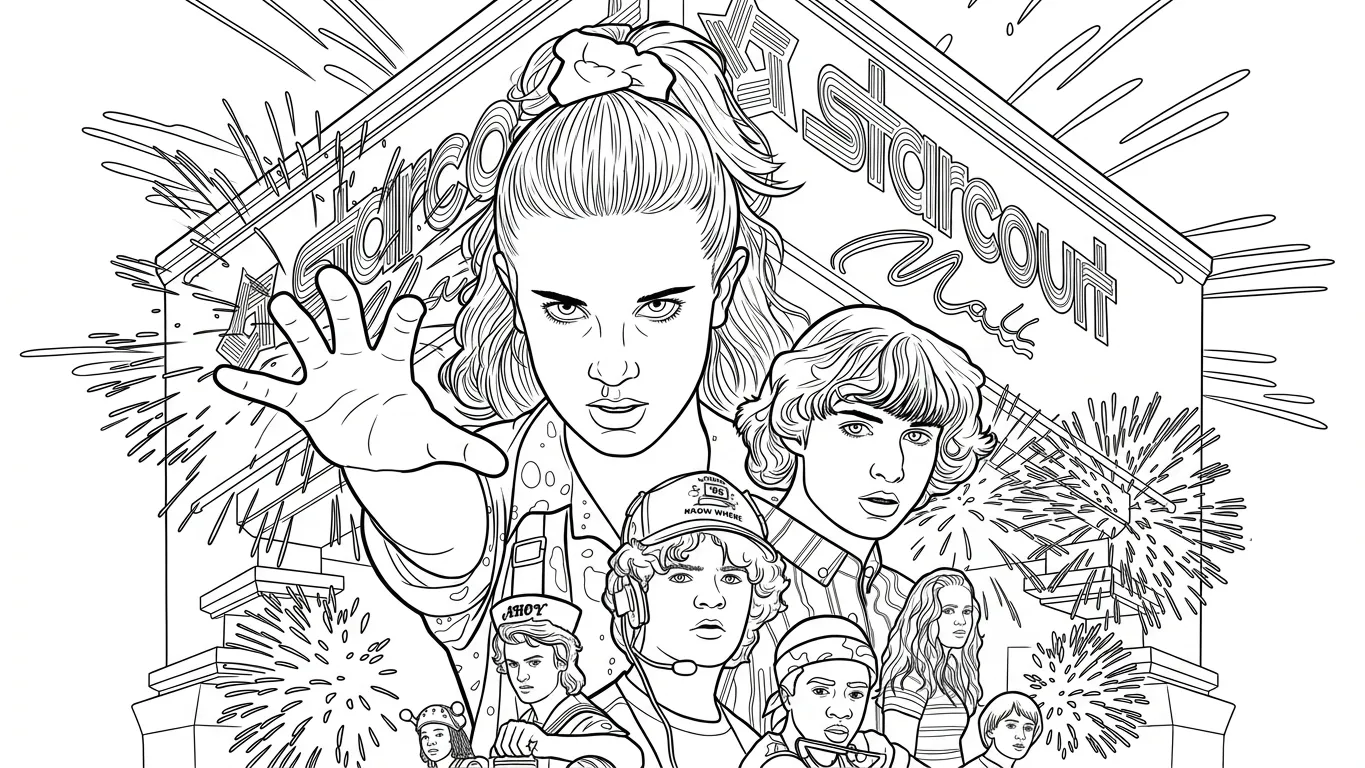 Stranger Things Desenhos para colorir para imprimir para um menino de 12 anos