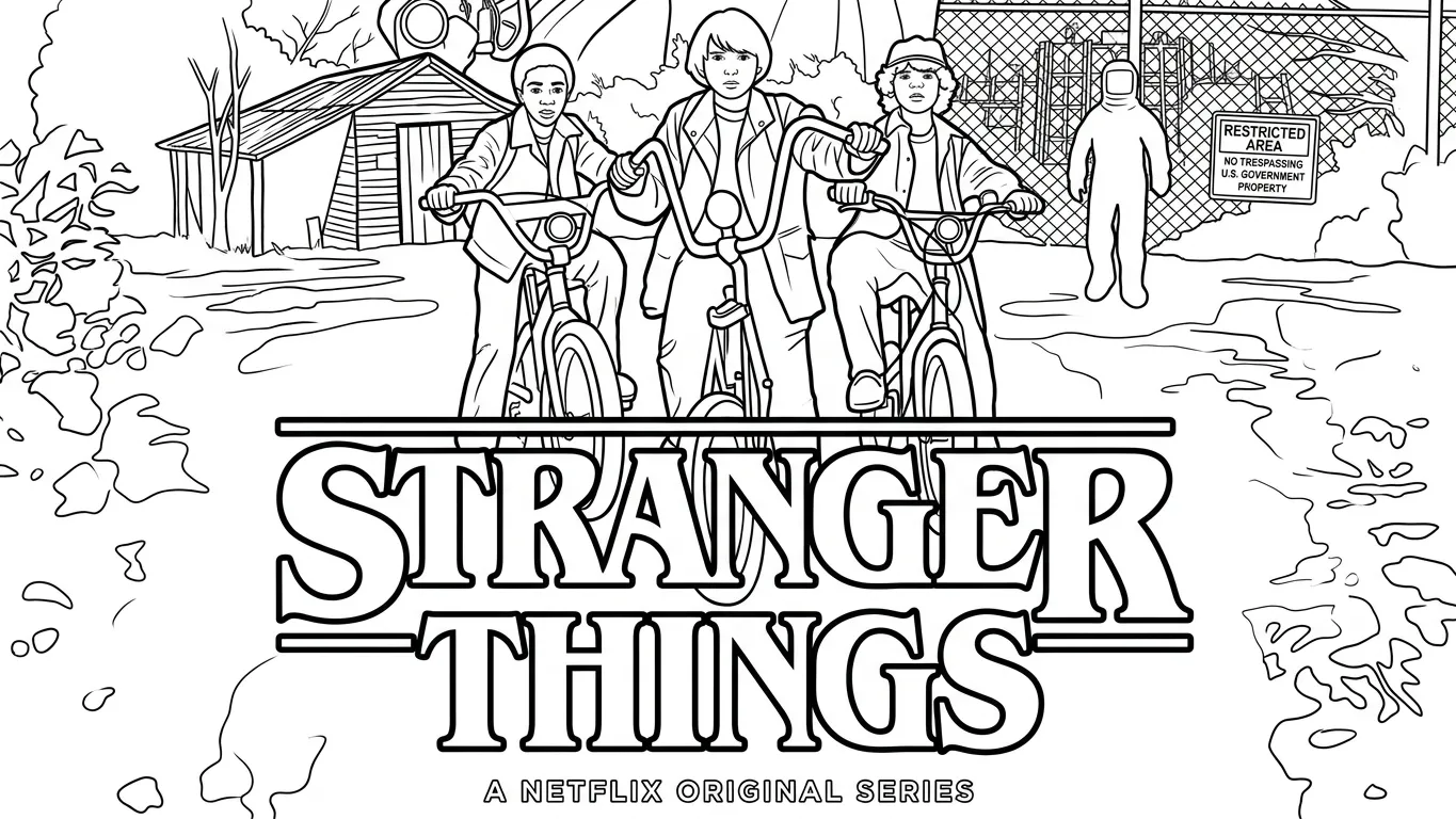 Stranger Things Desenhos para colorir para imprimir para um menino de 9 anos