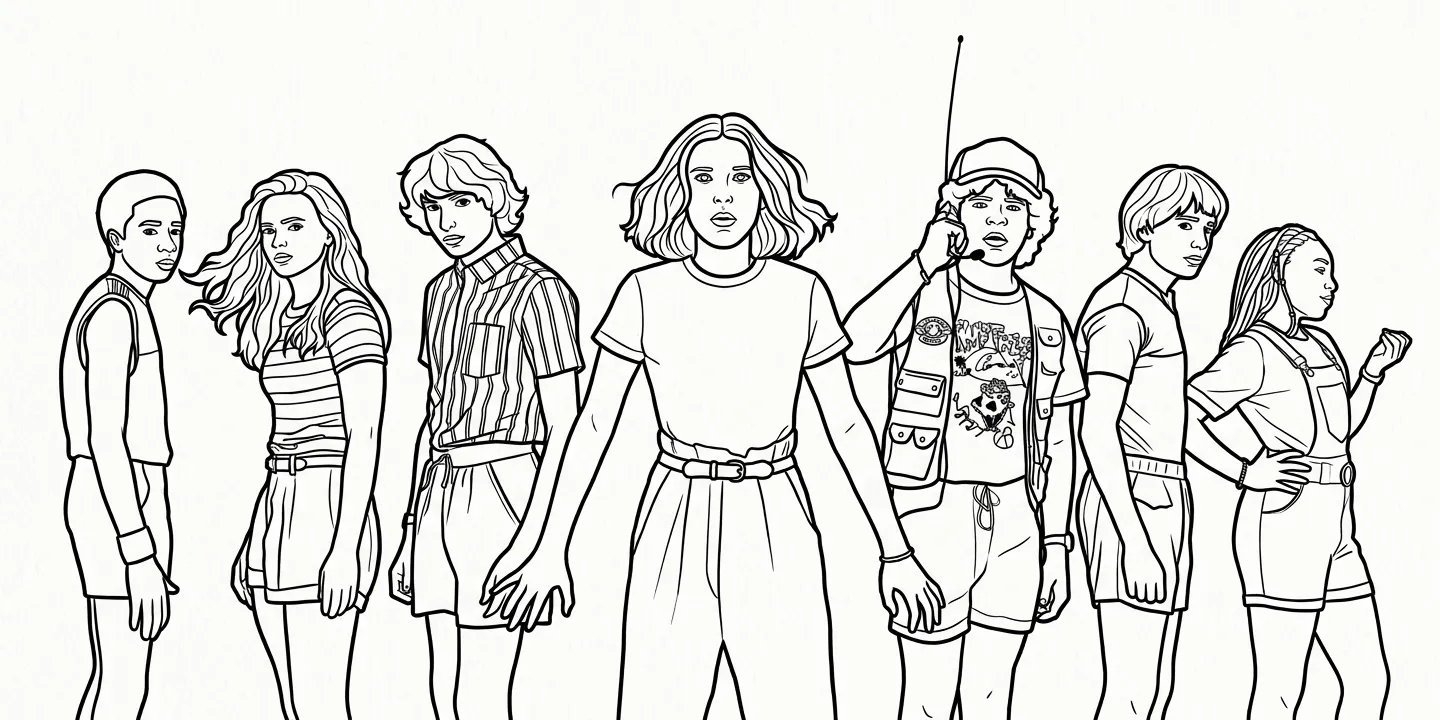 Stranger Things Desenhos para colorir para crianças