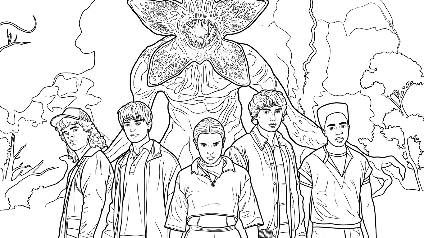 Stranger Things Desenhos para colorir para crianças imprimirem