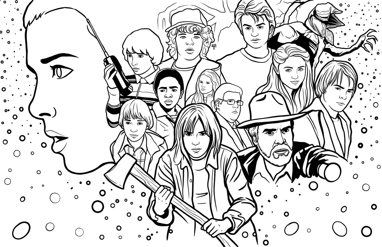 Stranger Things Desenhos para colorir para imprimir para um menino de 7 anos