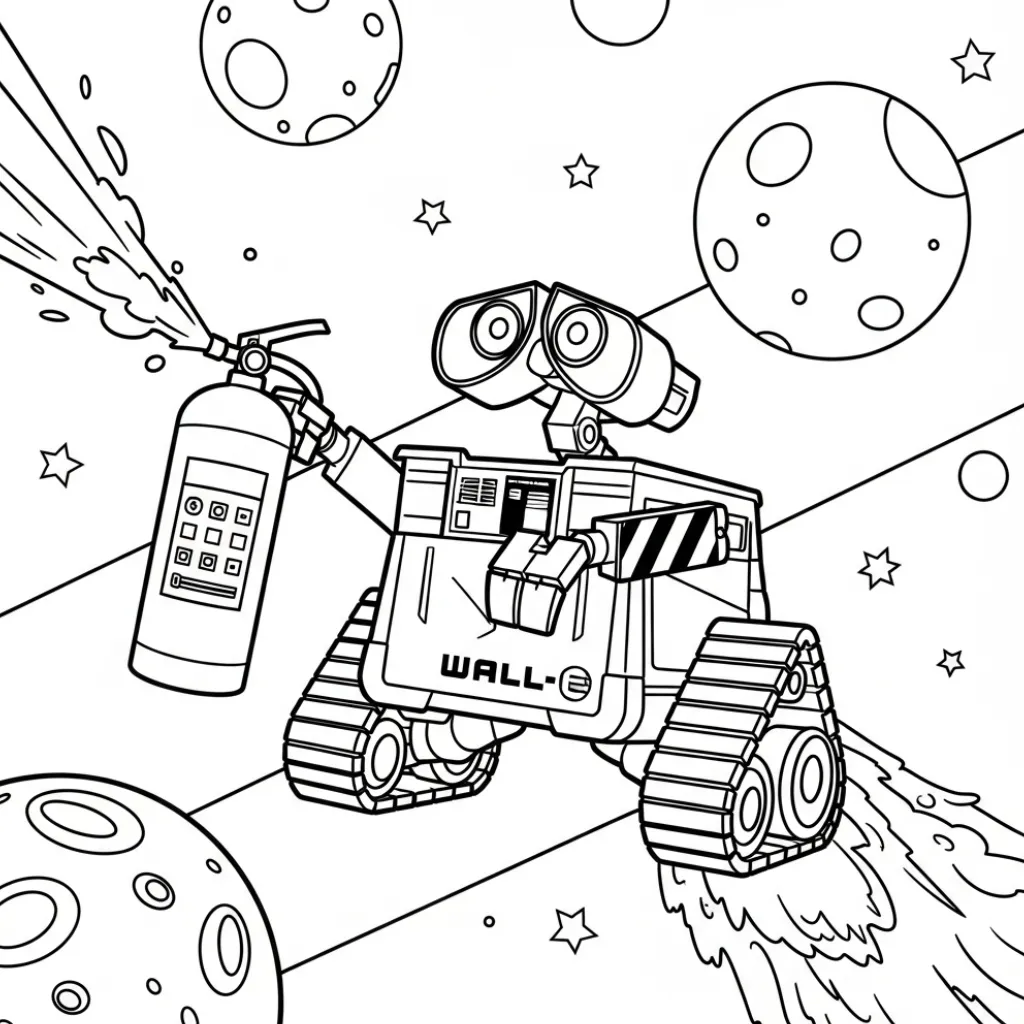 WALL E 11 para colorear para niños para imprimir gratis