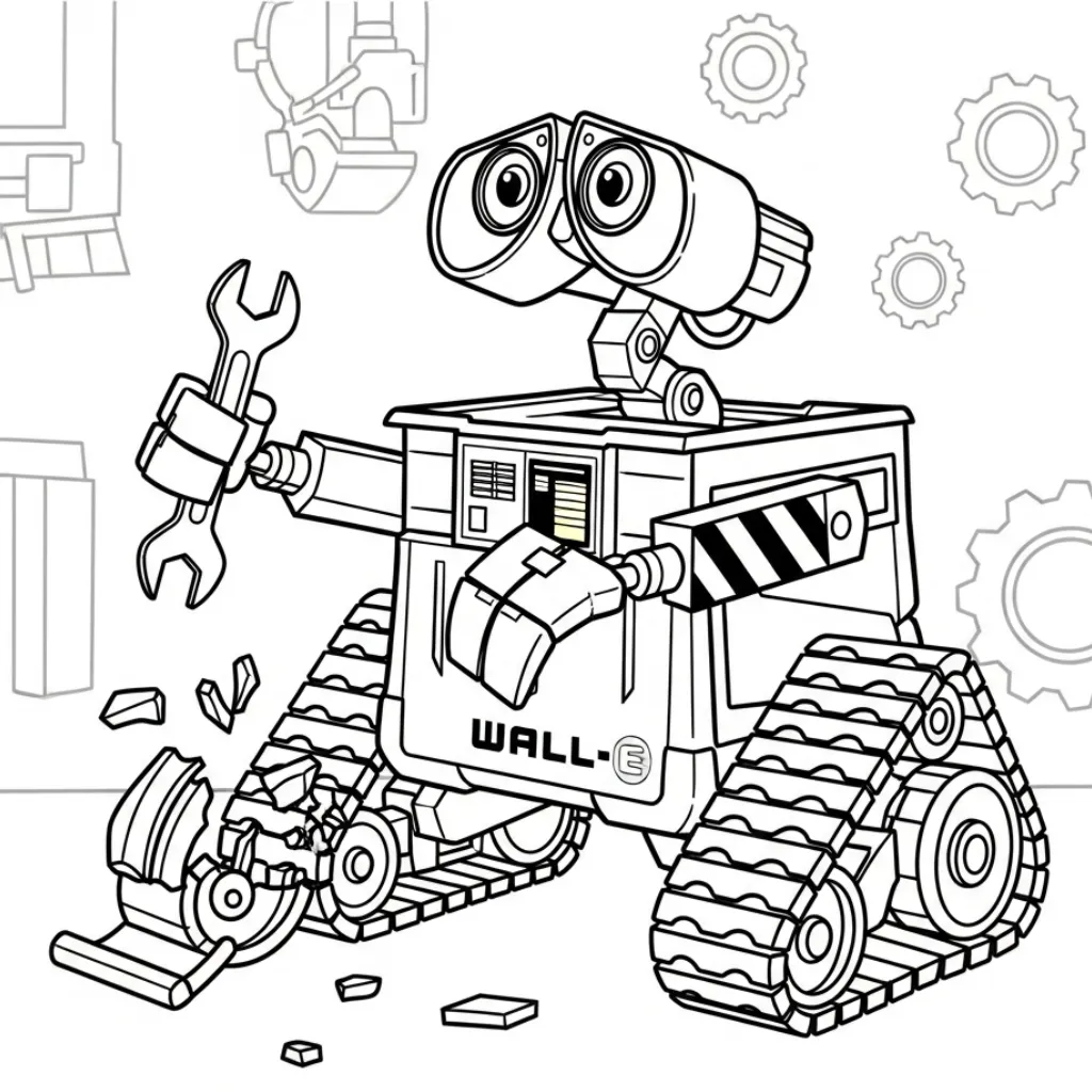 WALL E 13 para colorear para niño de 5 años