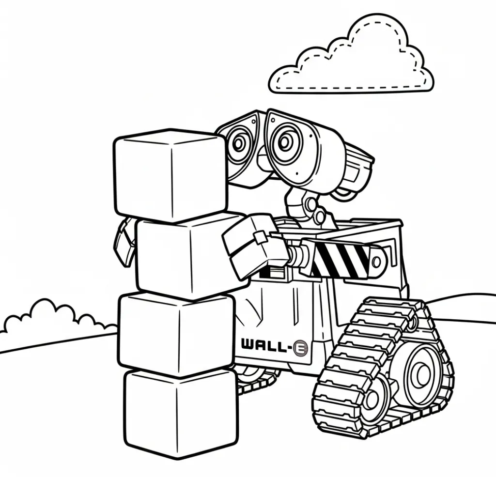 WALL E 16 de niño para colorear para imprimir