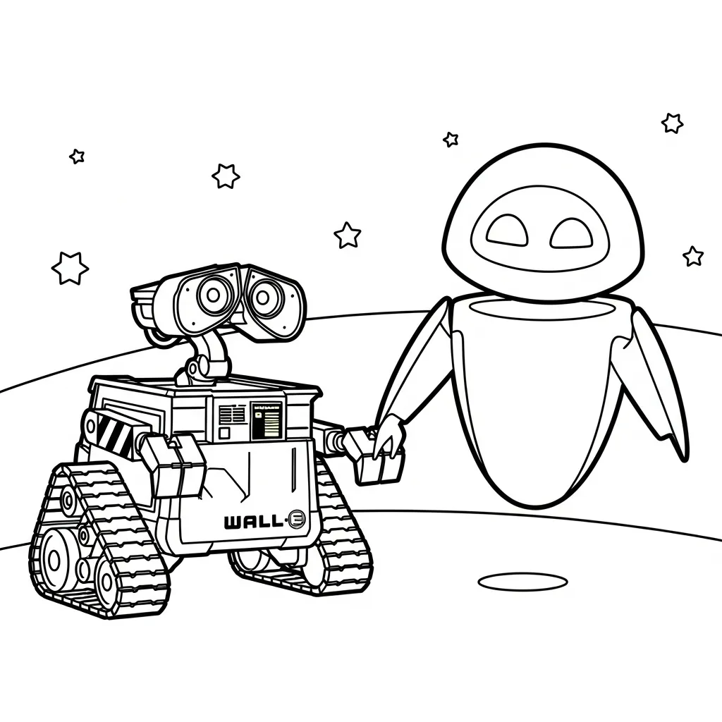 WALL E 18 para colorear para niños para imprimir gratis