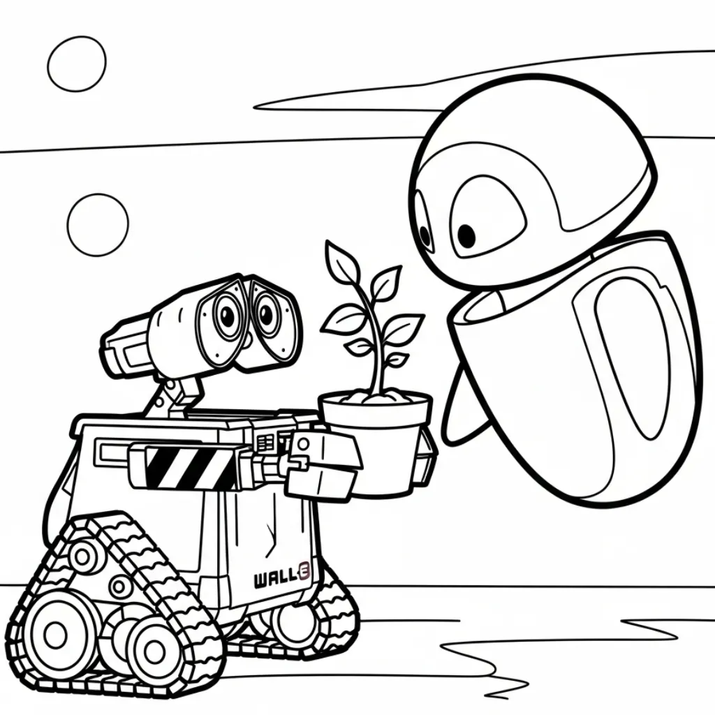 WALL E 19 para colorear para imprimir para niño de 4 años