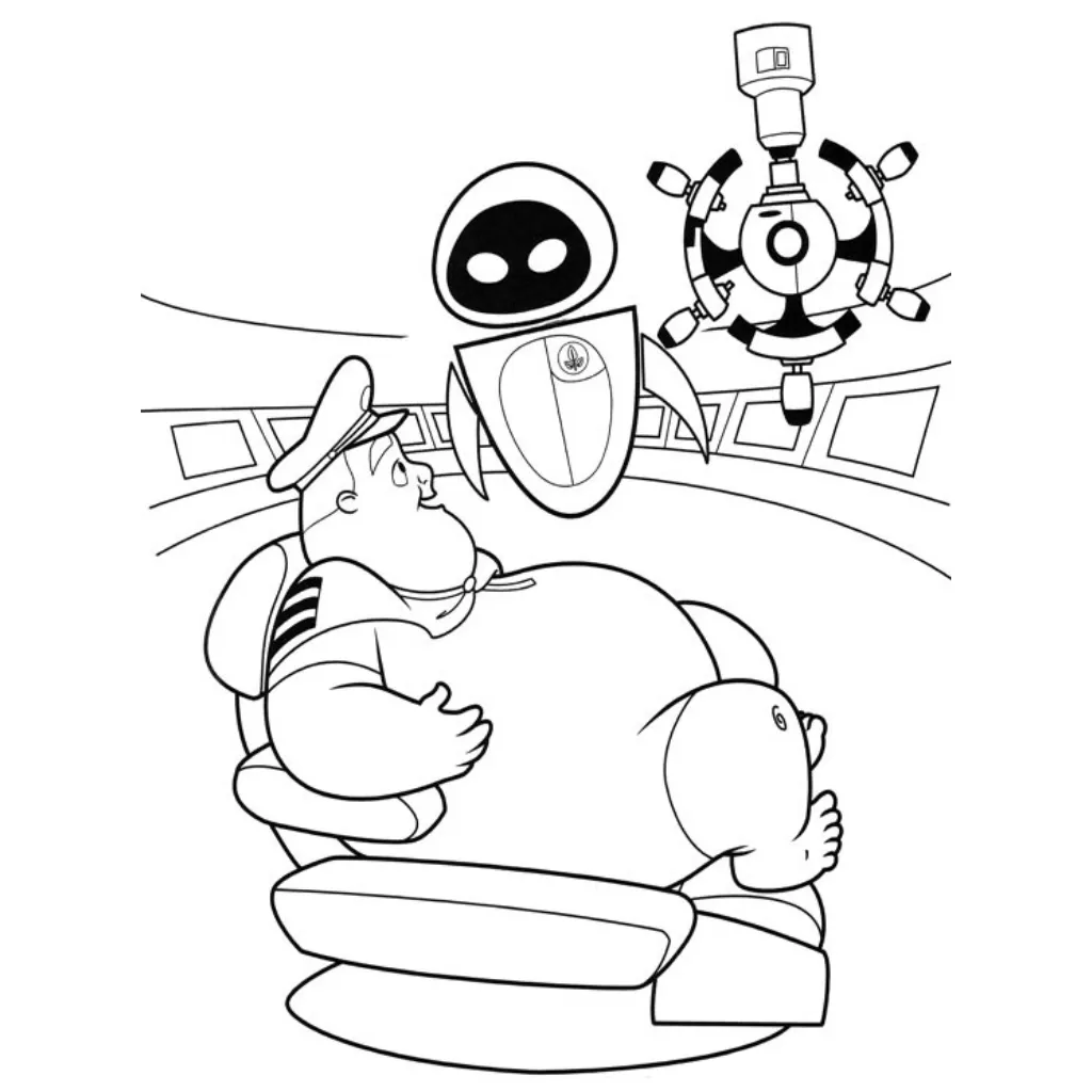 WALL E 2 para colorear para imprimir para niño de 4 años
