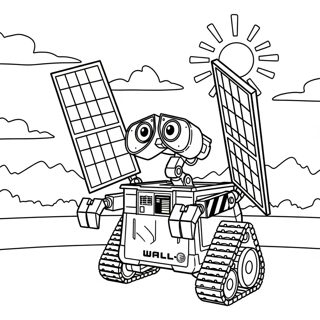 WALL E 20 para colorear para niños para imprimir