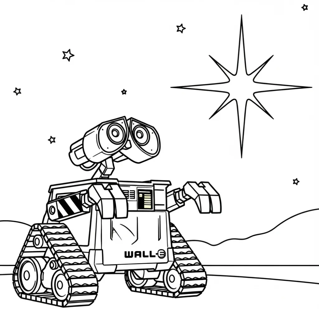 WALL E 21 para colorear para imprimir gratis pdf