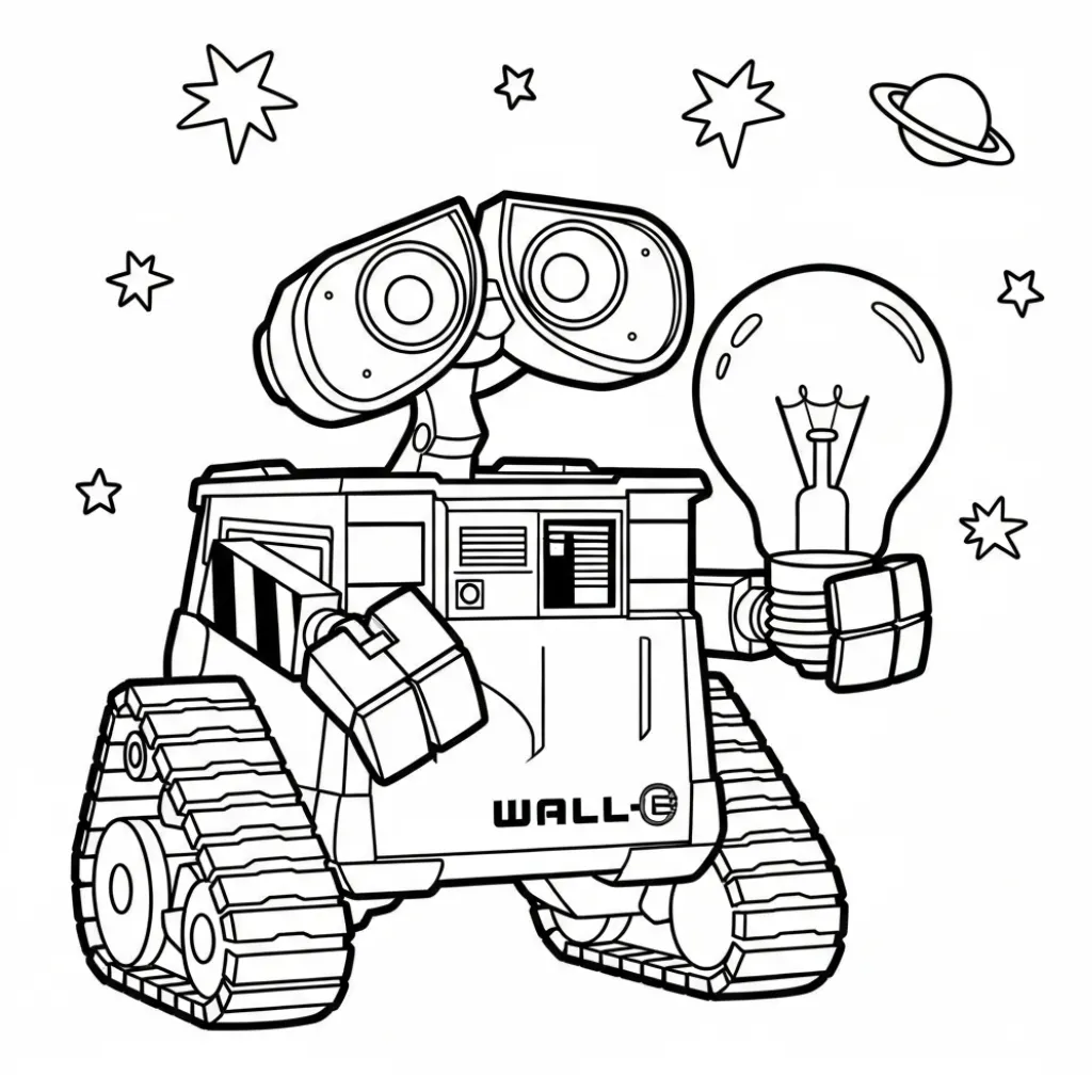 WALL E 22 para colorear para niño gratis