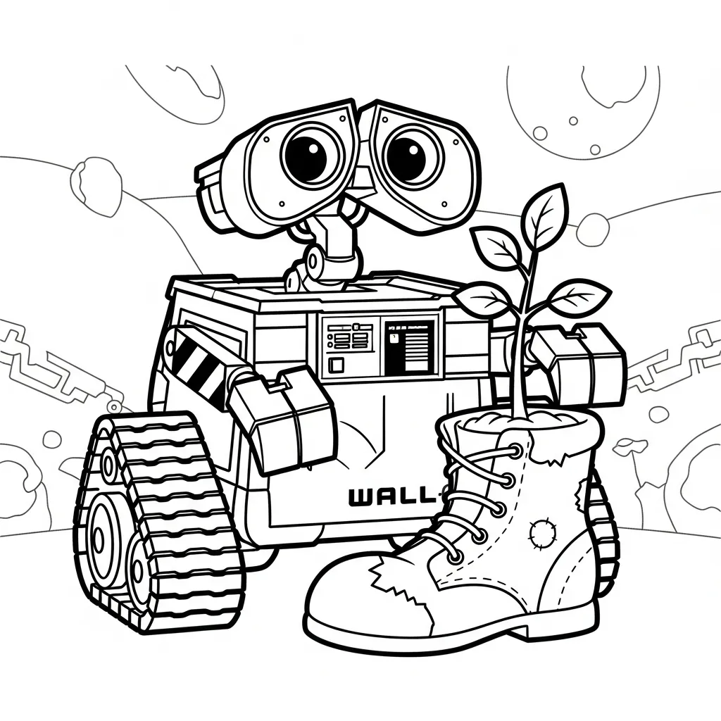WALL E 23 para colorear gratis en línea