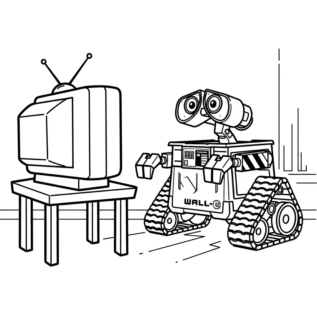 WALL E 27 para colorear para imprimir para niño de 4 años