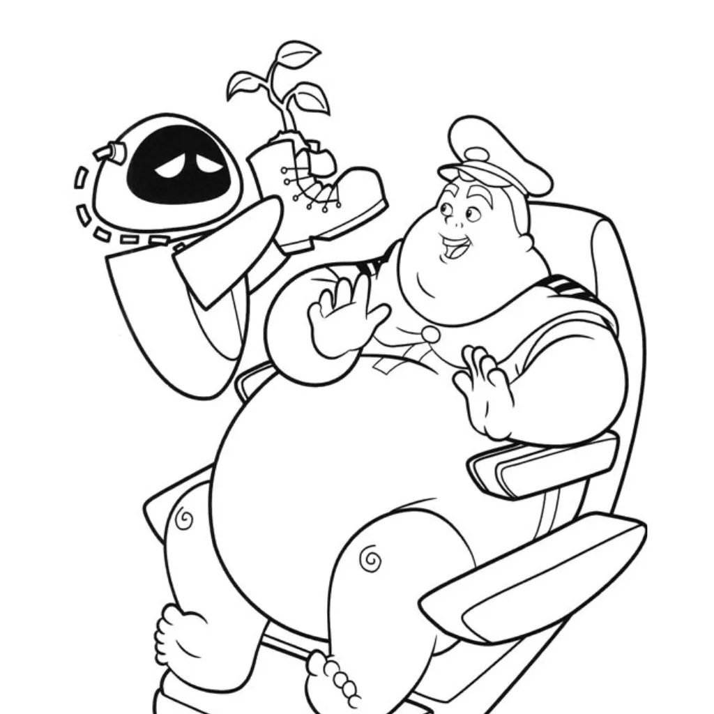 imagen de WALL E 4 para colorear para niño